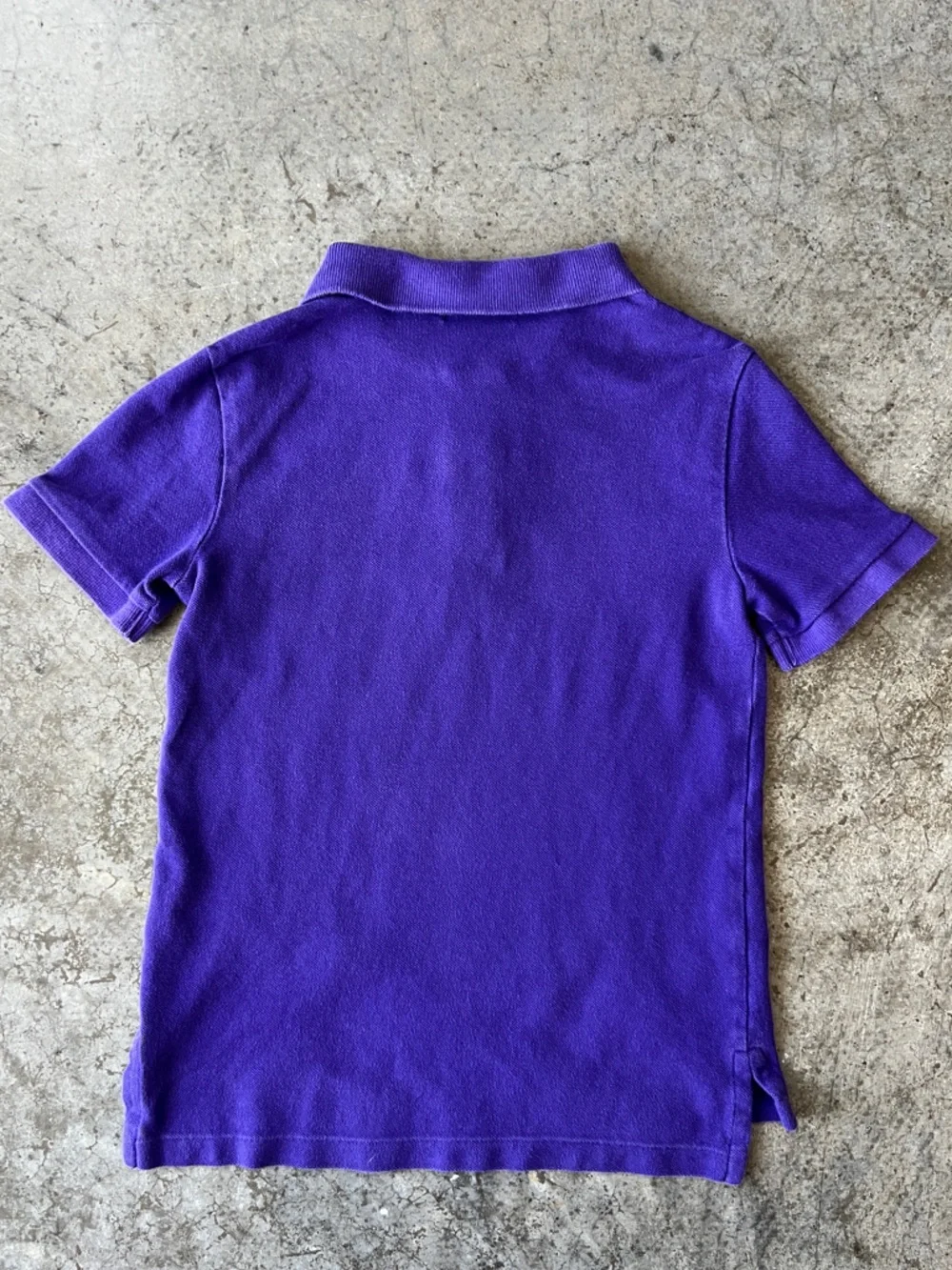 Ralph Lauren Kids Purple Short Sleeve Polo Shirt with Yellow Logo Embroidery Boy